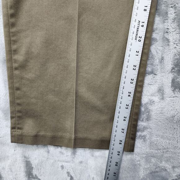 HAGGAR Pants Mens 42X29 Brown Premium No Iron Khaki Classic Fit No Iron Khaki - Picture 11 of 13